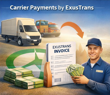 Превозник који прима исплату и фактуру од ExusTrans након завршене испоруке