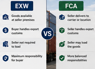 Поређење EXW и FCA услова испоруке у међународној логистици