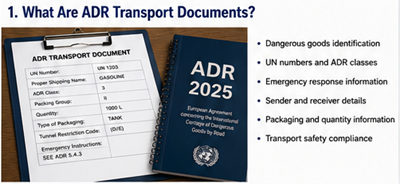 Објашњење ADR документације за опасну робу и транспортних докумената