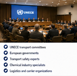 UNECE и међународни транспортни органи који управљају ADR прописима за превоз опасне робе